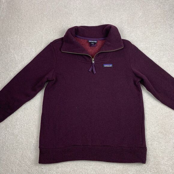 Patagonia Woolie Fleece Sweater Women’s Small Pullover 1/2 Zip Wool Blend - Picture 2 of 13